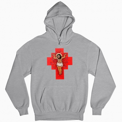 Man's hoodie "Blooming cross"