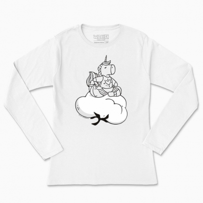 Women's long-sleeved t-shirt "Cloud. Cotton. Unicorn"