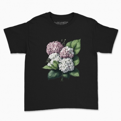 Дитяча футболка "Квіти / Букет Гортензії / Рожеві гортензії"