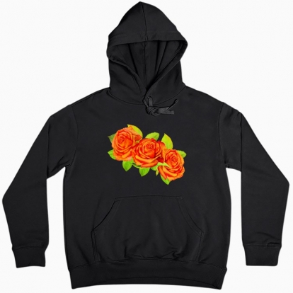 Women hoodie "Wreath: Orange roses"