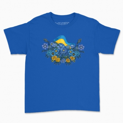 Дитяча футболка "квіти і прапор України"