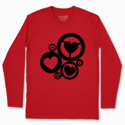 Men's long-sleeved t-shirt "Gears with hearts"