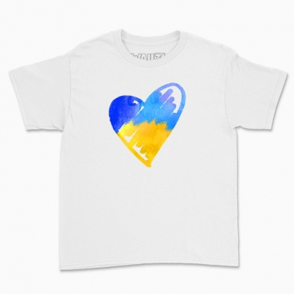 Дитяча футболка "Українське серце, акварель"