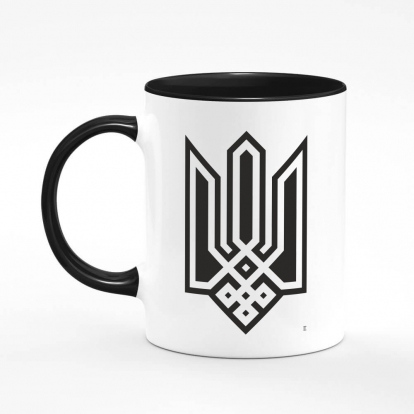 Printed mug "Trident (Black monochrome)"