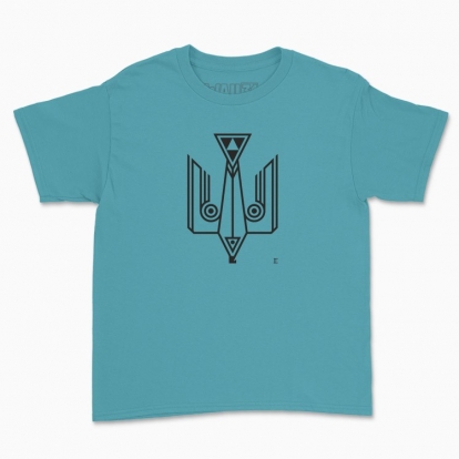 Children's t-shirt "Trident falcon. Black monochrome"