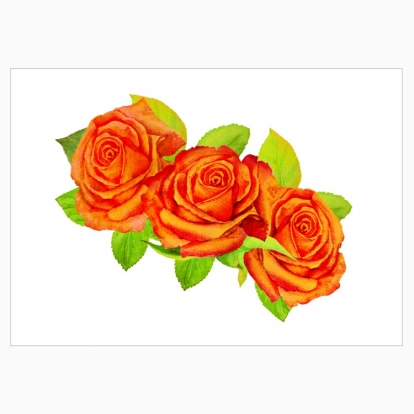 Poster "Wreath: Orange roses"