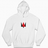 Man's hoodie "Trident minimalism (red and black)"