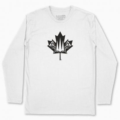 Men's long-sleeved t-shirt "Canada and Ukraine forever together. (black monochrome)"