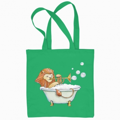 Eco bag "Sunny lion and soap bubbles"