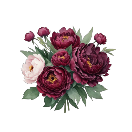 Rustic Dark Burgundy Peony Bouquet