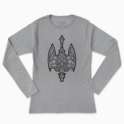 Women's long-sleeved t-shirt "Dragon Trident"