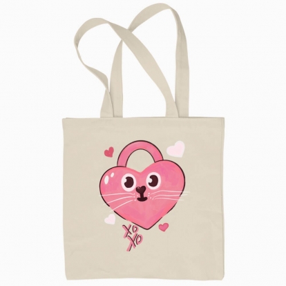 Eco bag "lock Heart love"