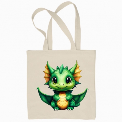 Еко сумка "Зелений милий дракоша"