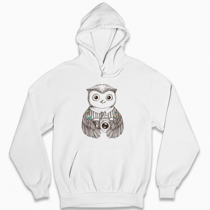 Man's hoodie "The Owl Photographer"