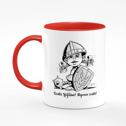 Printed mug "Little defender. Girl"