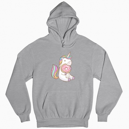 Man's hoodie "Unicorn with Donut"