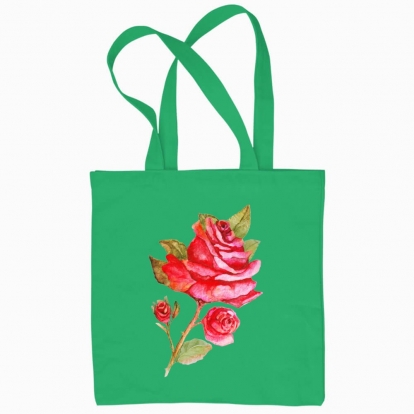 Еко сумка "Кущ: гілка троянди"