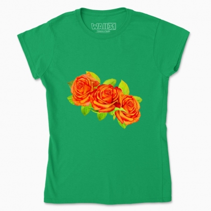 Women's t-shirt "Wreath: Orange roses"