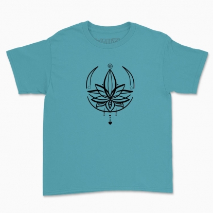 Children's t-shirt "lotus with moon lineart"