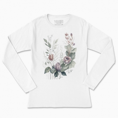 Women's long-sleeved t-shirt "A bouquet of watercolor flowers"