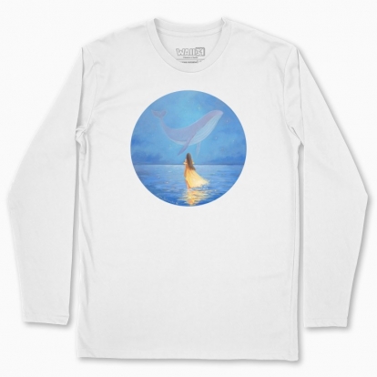 Men's long-sleeved t-shirt "The Girl in yellow dress and the Whale"