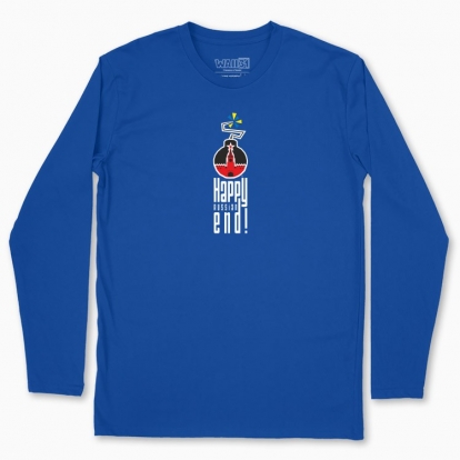 Men's long-sleeved t-shirt "Happy russian end! (dark background)"
