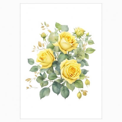 Постер "Букет жовтих троянд"