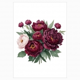 Poster "Rustic Dark Burgundy Peony Bouquet"