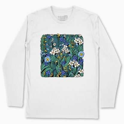 Men's long-sleeved t-shirt "Blue Flowers"
