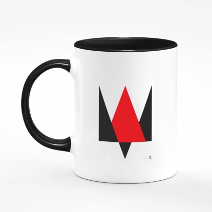 Чашка з принтом "Тризуб мінімалізм (червоно-чорний)."