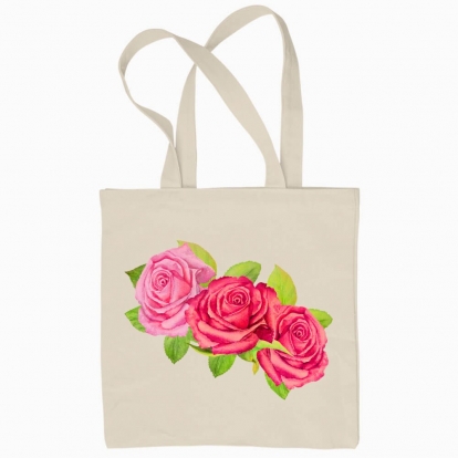 Eco bag "Wreath: Pink roses"