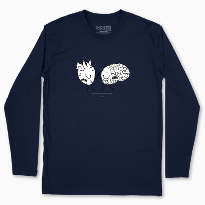 Men's long-sleeved t-shirt "Love vs. brain"