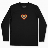 Men's long-sleeved t-shirt "Heart LGBT rainbow"