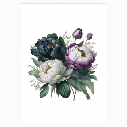 Poster "Peonies / Bouquet of peonies / Dramatic bouquet"