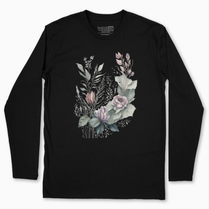 Men's long-sleeved t-shirt "A bouquet of watercolor flowers"