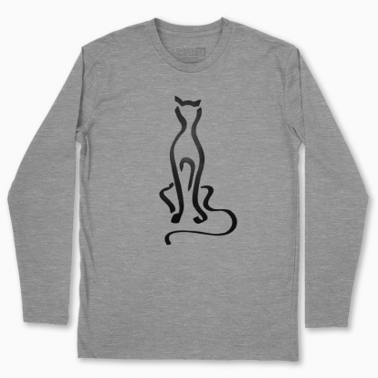 Men's long-sleeved t-shirt "The watching cat"