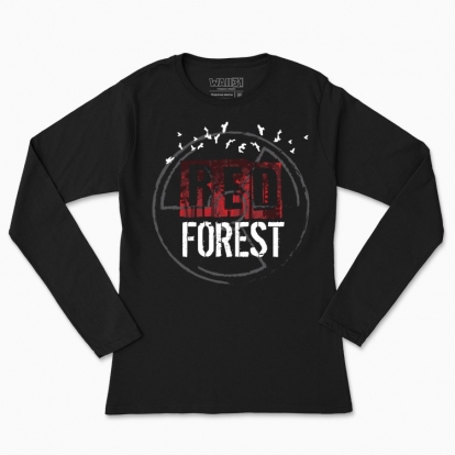 Women's long-sleeved t-shirt "Red forest"