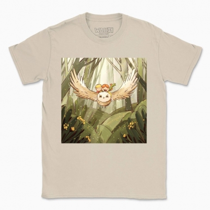 Men's t-shirt "Flight on an owl"