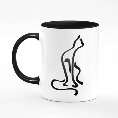Чашка з принтом "Зацікавлений кіт"