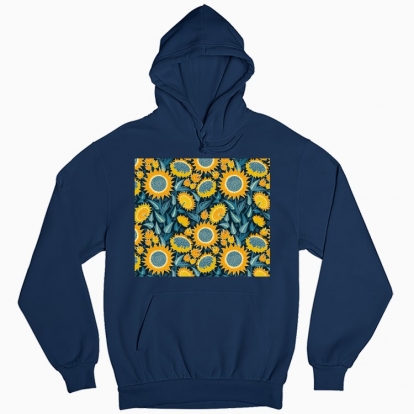 Man's hoodie "Sunflowers field"