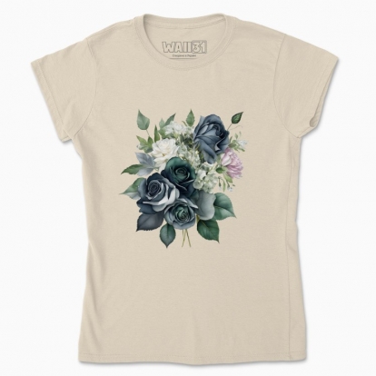 Women's t-shirt "A bouquet of dark flowers"