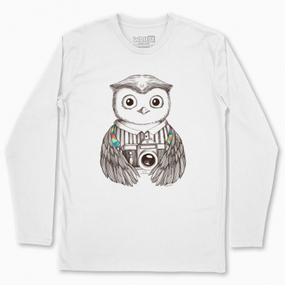 Men's long-sleeved t-shirt "The Owl Photographer"