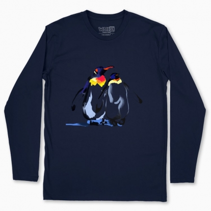 Men's long-sleeved t-shirt "Emperor penguins. A symbol of family and love"