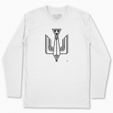 Men's long-sleeved t-shirt "Trident falcon. Black monochrome"