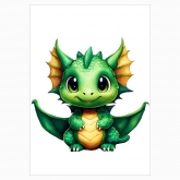 Постер "Зелений милий дракоша"