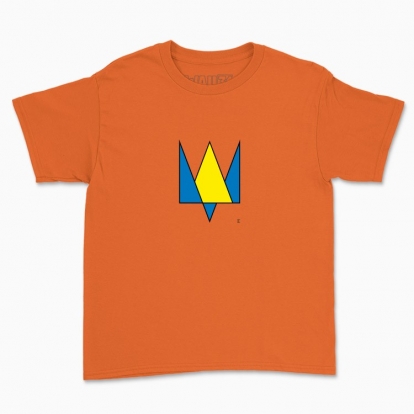 Дитяча футболка "Тризуб мінімалізм (жовтоблакить)"