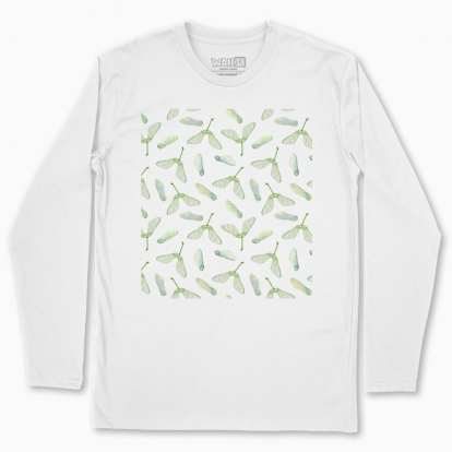 Men's long-sleeved t-shirt "Green maple seeds"
