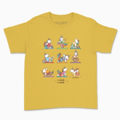 Дитяча футболка "Йога з Єдинорогами. Вдих та видих"