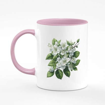 Чашка з принтом "Квіти / Яблуневий цвіт / Букет яблуневого цвіту"
