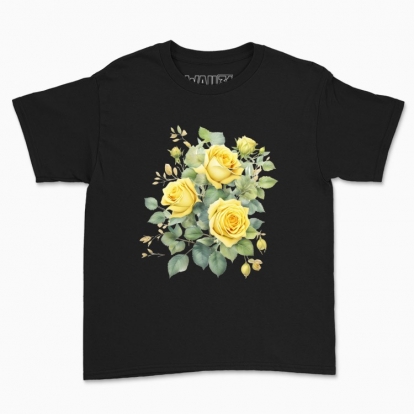 Дитяча футболка "Букет жовтих троянд"